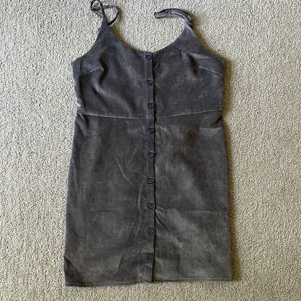 Grey Button Down Dress